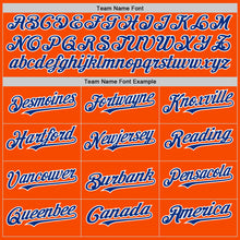 Laden Sie das Bild in den Galerie-Viewer, Custom Orange Royal-White Bomber Full-Snap Varsity Letterman Hoodie Jacket
