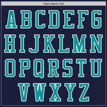 Load image into Gallery viewer, Custom Navy Teal-White Bomber Varsity Letterman Zipper Jacket
