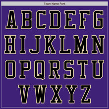 Laden Sie das Bild in den Galerie-Viewer, Custom Purple Black-Cream Bomber Varsity Letterman Zipper Jacket
