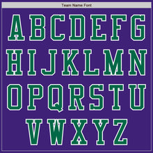Laden Sie das Bild in den Galerie-Viewer, Custom Purple Kelly Green-White Bomber Varsity Letterman Two Tone Zipper Jacket
