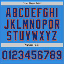 Load image into Gallery viewer, Custom Powder Blue Royal-Orange Bomber Varsity Letterman Zipper Jacket
