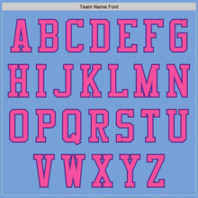 Laden Sie das Bild in den Galerie-Viewer, Custom Light Blue Pink Purple-Black Bomber Varsity Letterman Zipper Jacket
