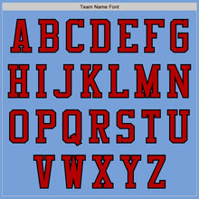 Laden Sie das Bild in den Galerie-Viewer, Custom Light Blue Red-Black Bomber Varsity Letterman Zipper Jacket
