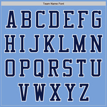 Laden Sie das Bild in den Galerie-Viewer, Custom Light Blue Navy-White Bomber Varsity Letterman Zipper Jacket
