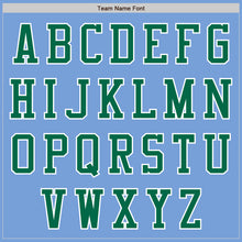 Laden Sie das Bild in den Galerie-Viewer, Custom Light Blue Kelly Green-White Bomber Varsity Letterman Zipper Jacket
