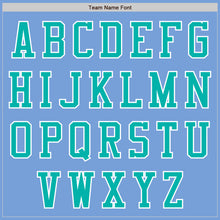 Laden Sie das Bild in den Galerie-Viewer, Custom Light Blue Aqua-White Bomber Varsity Letterman Zipper Jacket
