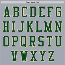 Laden Sie das Bild in den Galerie-Viewer, Custom Gray Green-Cream Bomber Varsity Letterman Zipper Jacket
