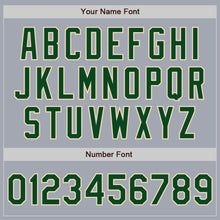 Laden Sie das Bild in den Galerie-Viewer, Custom Gray Green-Cream Bomber Varsity Letterman Zipper Jacket
