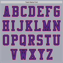 Laden Sie das Bild in den Galerie-Viewer, Custom Gray Pink Black-Purple Bomber Varsity Letterman Zipper Jacket
