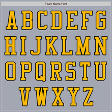 Laden Sie das Bild in den Galerie-Viewer, Custom Gray Gold-Black Bomber Varsity Letterman Zipper Jacket
