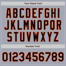 Загрузить изображение в средство просмотра галереи, Custom Gray Black-Orange Bomber Varsity Letterman Zipper Jacket
