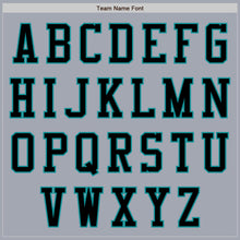 Laden Sie das Bild in den Galerie-Viewer, Custom Gray Black-Teal Bomber Varsity Letterman Zipper Jacket
