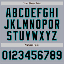 Laden Sie das Bild in den Galerie-Viewer, Custom Gray Black-Teal Bomber Varsity Letterman Zipper Jacket
