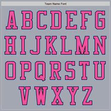 Laden Sie das Bild in den Galerie-Viewer, Custom Gray Light Blue Black-Pink Bomber Varsity Letterman Zipper Jacket
