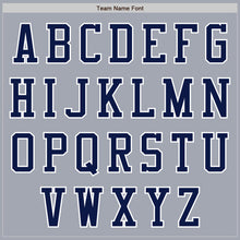 Laden Sie das Bild in den Galerie-Viewer, Custom Gray Navy-White Bomber Varsity Letterman Zipper Jacket

