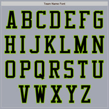 Laden Sie das Bild in den Galerie-Viewer, Custom Gray Neon Green-Black Bomber Varsity Letterman Two Tone Zipper Jacket
