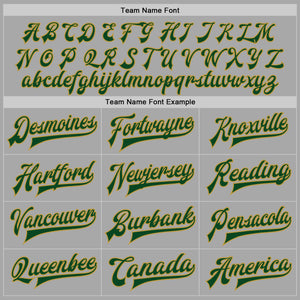 Custom Gray Green-Old Gold Bomber Full-Snap Varsity Letterman Two Tone Jacket