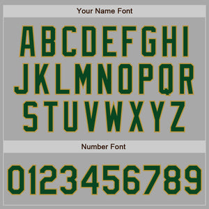 Custom Gray Green-Old Gold Bomber Full-Snap Varsity Letterman Two Tone Jacket