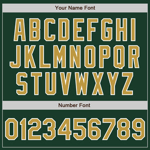 Custom Green Old Gold-White Bomber Full-Snap Varsity Letterman Two Tone Jacket