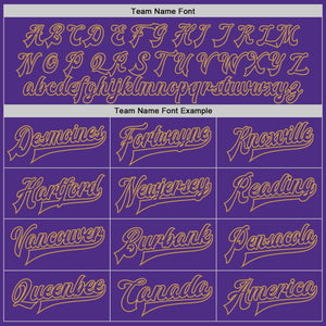 Custom Purple Cream-Old Gold Bomber Full-Snap Varsity Letterman Two Tone Jacket