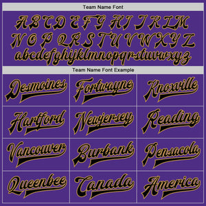 Custom Purple Black-Old Gold Bomber Full-Snap Varsity Letterman Two Tone Jacket