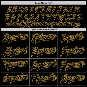 Custom Black Old Gold-Red Bomber Full-Snap Varsity Letterman Jacket