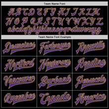 Laden Sie das Bild in den Galerie-Viewer, Custom Black Purple-Old Gold Bomber Full-Snap Varsity Letterman Jacket

