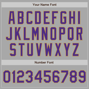Custom Gray Purple-Old Gold Bomber Full-Snap Varsity Letterman Jacket
