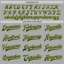 Laden Sie das Bild in den Galerie-Viewer, Custom Gray Green-Old Gold Bomber Full-Snap Varsity Letterman Jacket
