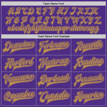 Laden Sie das Bild in den Galerie-Viewer, Custom Purple Old Gold Bomber Full-Snap Varsity Letterman Jacket
