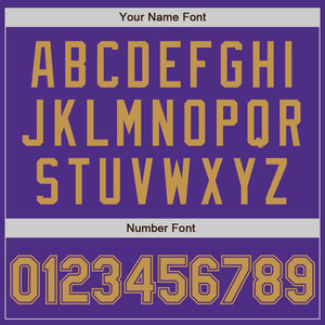 Custom Purple Old Gold Bomber Full-Snap Varsity Letterman Jacket