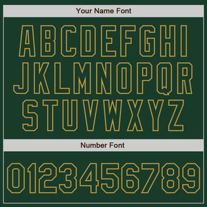 Custom Green Old Gold Bomber Full-Snap Varsity Letterman Jacket
