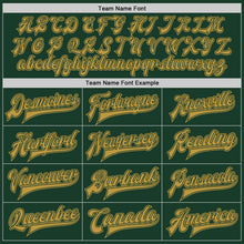 Load image into Gallery viewer, Custom Green Old Gold Bomber Full-Snap Varsity Letterman Jacket
