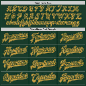 Custom Green Old Gold Bomber Full-Snap Varsity Letterman Jacket