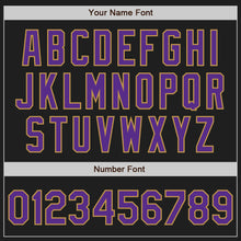 Загрузить изображение в средство просмотра галереи, Custom Black Purple-Old Gold Bomber Varsity Letterman Zipper Jacket
