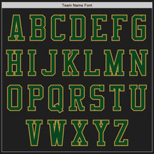 Charger l&#39;image dans la galerie, Custom Black Green-Old Gold Bomber Varsity Letterman Zipper Jacket
