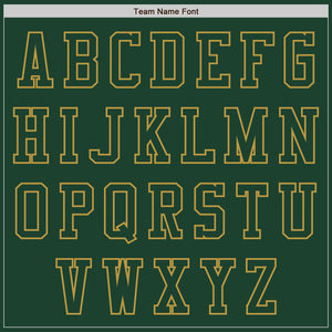 Custom Green Old Gold Bomber Varsity Letterman Zipper Jacket