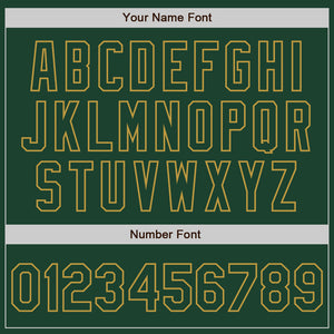 Custom Green Old Gold Bomber Varsity Letterman Zipper Jacket