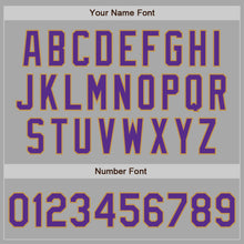 Charger l&#39;image dans la galerie, Custom Gray Purple-Old Gold Bomber Varsity Letterman Zipper Jacket
