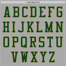 Laden Sie das Bild in den Galerie-Viewer, Custom Gray Green-Old Gold Bomber Varsity Letterman Zipper Jacket
