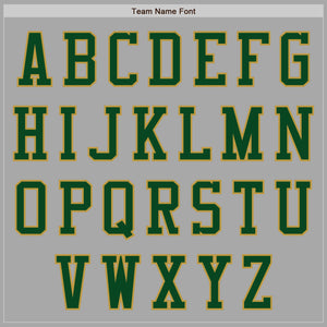 Custom Gray Green-Old Gold Bomber Varsity Letterman Zipper Jacket
