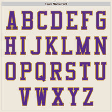 Laden Sie das Bild in den Galerie-Viewer, Custom Cream Purple-Old Gold Bomber Varsity Letterman Zipper Jacket
