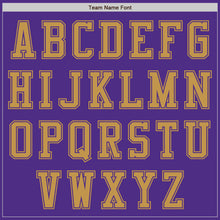 Laden Sie das Bild in den Galerie-Viewer, Custom Purple Old Gold Bomber Varsity Letterman Zipper Jacket
