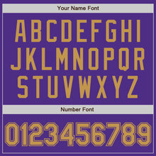 Laden Sie das Bild in den Galerie-Viewer, Custom Purple Old Gold Bomber Varsity Letterman Zipper Jacket
