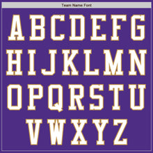 Charger l&#39;image dans la galerie, Custom Purple White-Old Gold Bomber Varsity Letterman Two Tone Zipper Jacket
