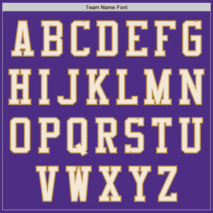 Custom Purple Cream-Old Gold Bomber Varsity Letterman Two Tone Zipper Jacket
