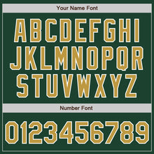 Загрузить изображение в средство просмотра галереи, Custom Green Old Gold-White Bomber Varsity Letterman Two Tone Zipper Jacket
