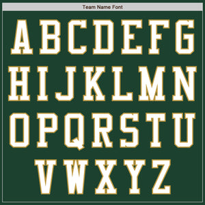 Custom Green White-Old Gold Bomber Varsity Letterman Two Tone Zipper Jacket