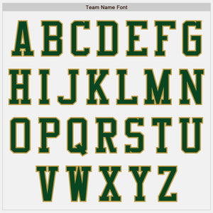 Custom White Green-Old Gold Bomber Varsity Letterman Two Tone Zipper Jacket