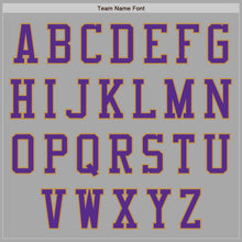 Charger l&#39;image dans la galerie, Custom Gray Purple-Old Gold Bomber Varsity Letterman Two Tone Zipper Jacket
